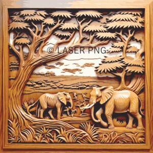 African Savannah Laser Vector SVG PNG