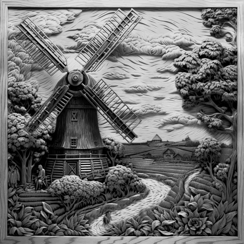 Windmill Laser Engraving File