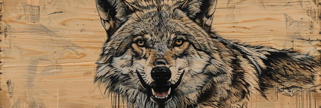 Wolf engraving