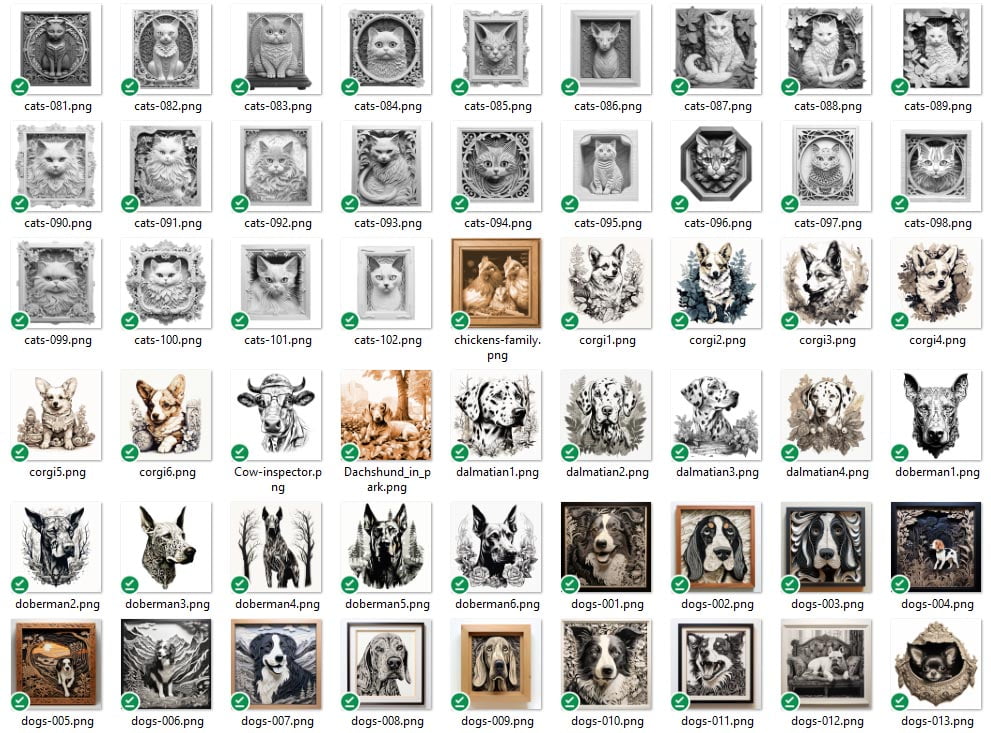 pets farm animals engraving
