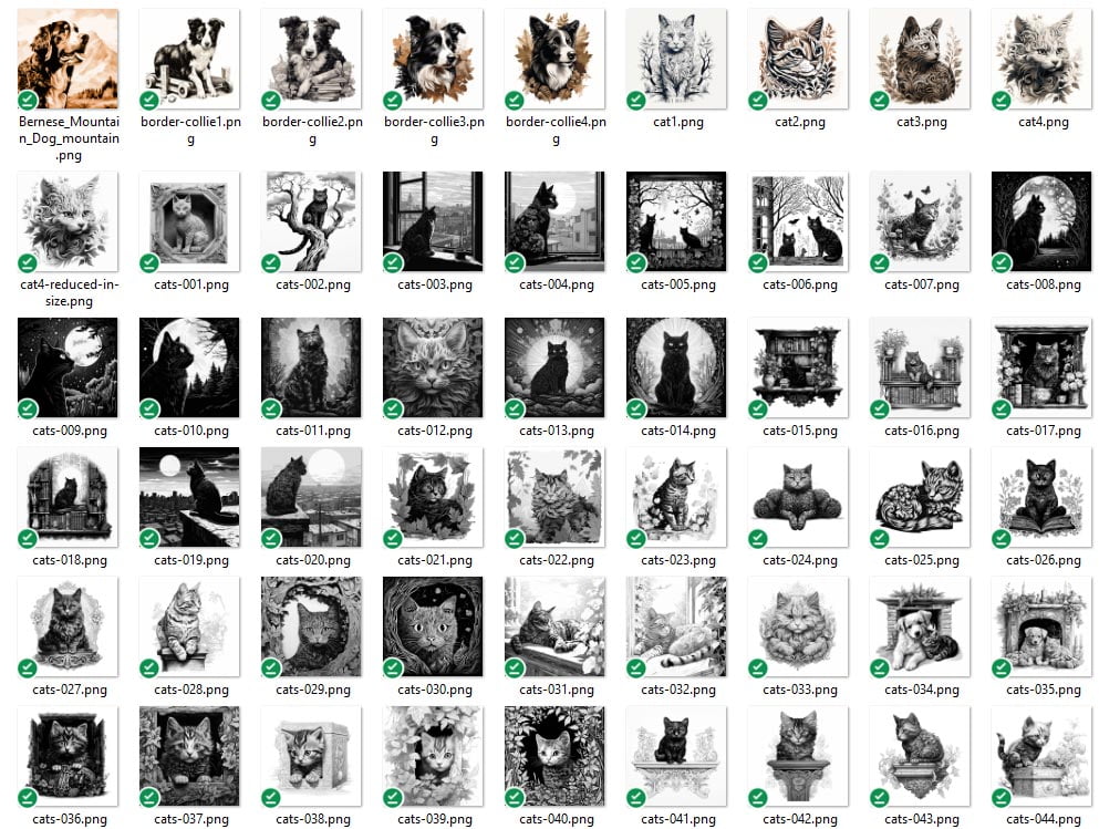 pets farm animals engraving
