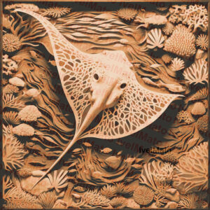 Manta Ray Laser Engraving PNG