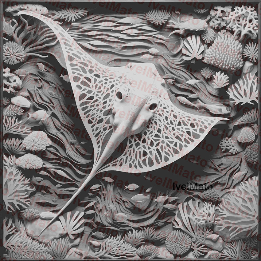 Manta Ray Laser Engraving Files - Vector SVG
