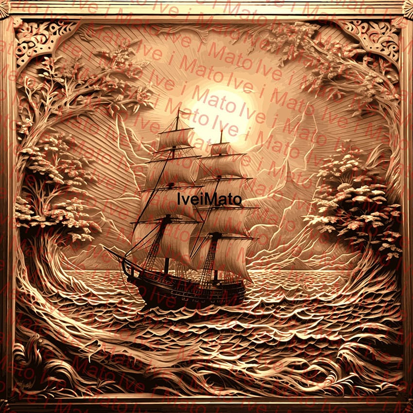Laser Engraving Files Sailing Ship