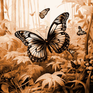 Butterflies laser engraving