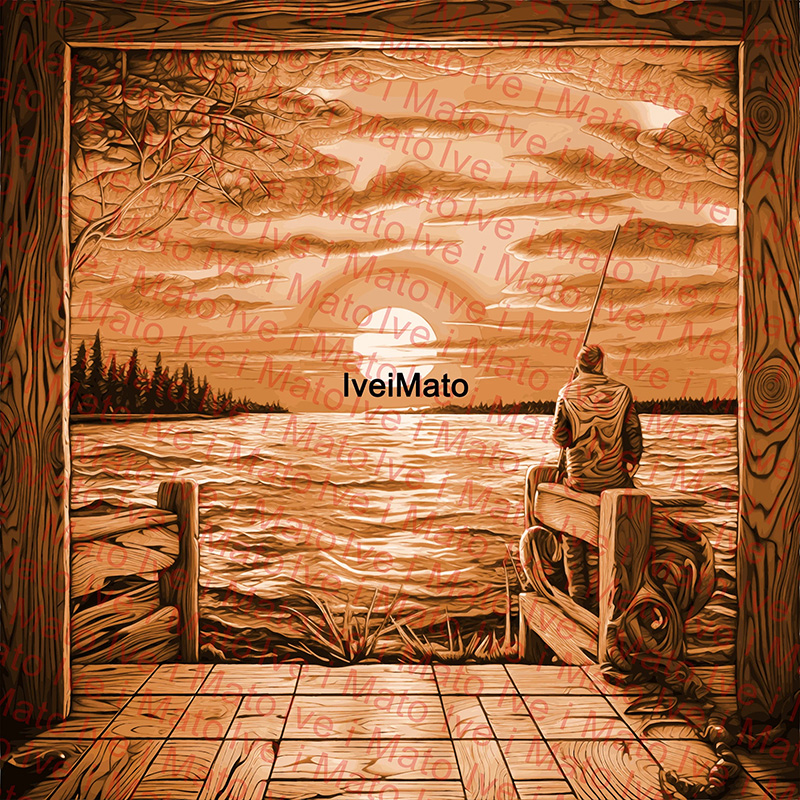 fishing lake laser engraving