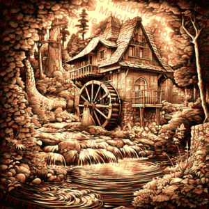 Old Watermill - Laser Burn PNG