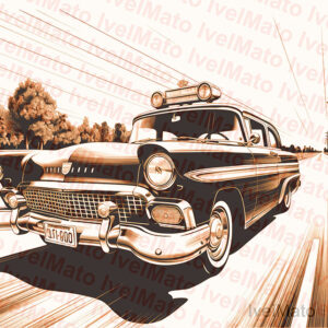 Laser Engraving File - Vintage Police car