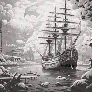 Sailing Ship Voyage - Laser Wall Art