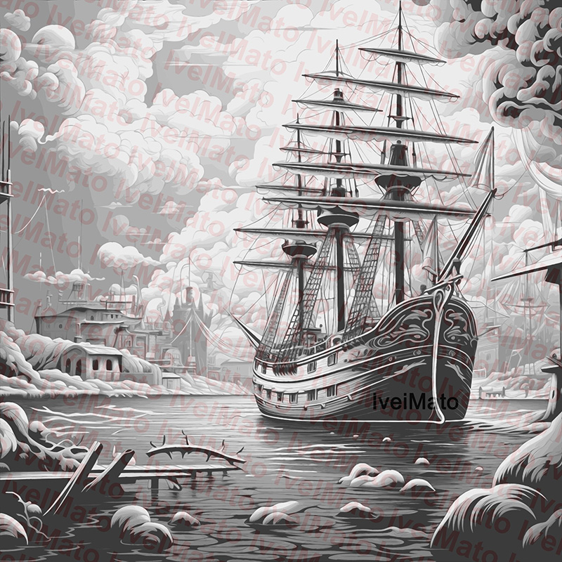 Sailing Ship Voyage - Laser Wall Art