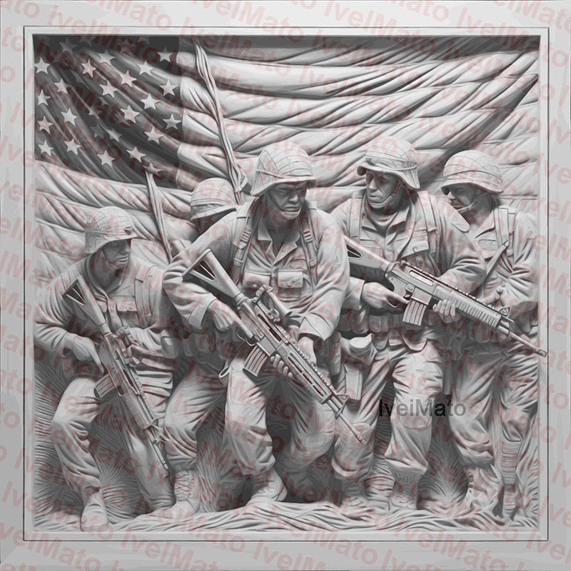 Soldiers - Greyscale Laser Engraving File