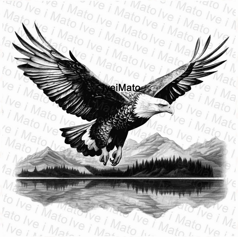 Bald Eagle - Laser greyscale vector