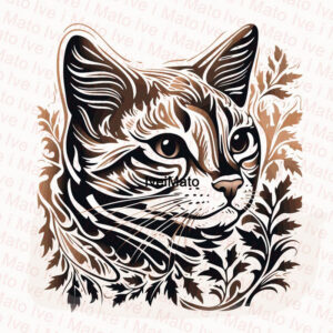 cat portrait engraving