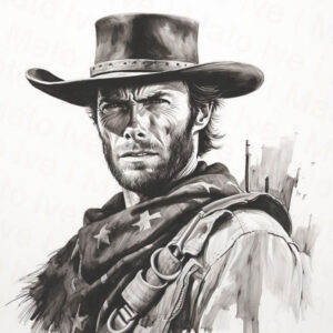 Clint Eastwood - Laser Engraving PNG