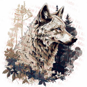 Forest wolf laser PNG