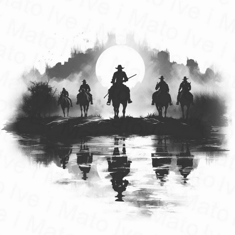 Sunset Cowboys Laser Engraving Files - Image 2